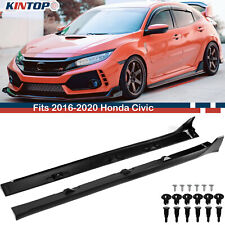 Fits 2016-2020 Honda Civic 4DR Sedan LX EX Si Type-R Style Side Skirt Extension picture
