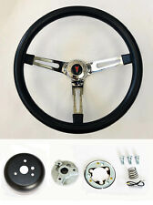 1964-1966 Pontiac GTO Black Grip on Chrome Steering Wheel 15