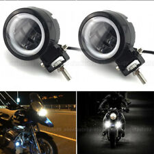 2x Blue Halo Angel Eye LED Spot Light Motorcycle Headlight Driving Fog Lamp picture