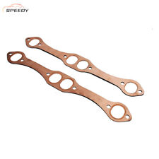 SBC Oval Port Copper Header Exhaust Gaskets For SB Chevy 327 305 350 Reusable picture