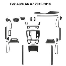 32Pcs Carbon Fiber Interior Full Kit Cover Trim Sticker For Audi A6 A7 2012-2018 picture