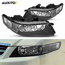 REPLACE FOR 04-08 Acura TSX CL9 Projector Headlights Lamp Black Clear Reflectors picture