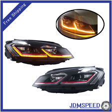 RED Projector LED Headlights W/ Dynamic Indicator For VW Golf MK7 2015 2016 2017 picture