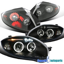 Fit 2006-2011 Mitsubishi Eclipse Halo Projector Headlights+LED Tail Lights Black picture