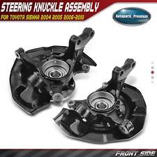 2Pcs Front Wheel Hub Bearing Steering Knuckle Assembly for Toyota Sienna 04-10 picture