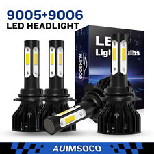 4Pcs Luces Fuertes Para Auto Coche Luz Carro Bulbs 9005+9006 LED SUPER Blanco picture