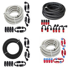 20FT Stainless Steel Braided 6/8/10/AN CPE Fuel/Oil/Gas Hose Line & Fittings Kit picture