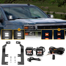 For 99-22 Chevy Silverado 1500 3'' Amber White Strobe Light+Ditch Mount+ DT Wire picture