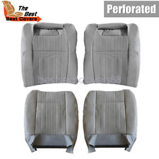 For 1994 1995 1996 Chevy Impala SS Front Perforated Leather Seat Cover Med Gray picture