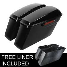 Hard Saddle Bags w/ Black Latch Fit For Harley Touring Road Glide King 14-Up 21 picture