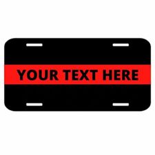 Reflective Custom Personalized Thin Red Line Plate Tag picture