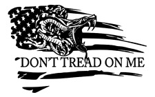 Don't Tread On Me Rattlesnake Distressed American Flag Premium Vinyl Decal picture