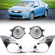 Clear Driving Fog Lights Chrome Cover w/Wiring Fit 2012-2014 Toyota Camry LE/XLE picture