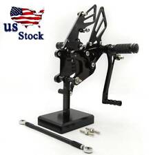 CNC Rearset Footpeg Footrest Rear Set Black For Kawasaki ZX10R 2006-2008 2009 10 picture