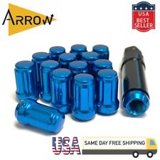 20x Blue 1/2-20 Spline Tuner Style Lug Nuts and Key Fit Ford Models picture