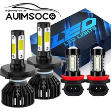 4pcs H4/9003 H11 LED Headlights Bulbs + Fog Light Bulbs Combo White AUIMSOCO picture