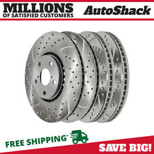 Front and Rear Drilled Slotted Brake Rotors Silver Set of 4 for Lexus IS350 3.5L picture
