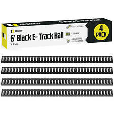 DC Cargo E Track Tie Down Rail 6 ft. Black/Silver Steel Rail 1,2,4,6,8,10 pack picture