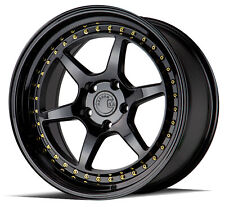 18x9.5/18x10.5 Black Wheels Aodhan DS09 DS9 5x114.3 22/22 (Set of 4)  73.1 picture