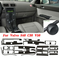 For Volvo S40 C30 V50 3D Carbon Fiber black Pattern Interior DIY Trim Decals picture
