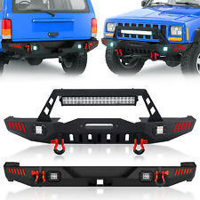Rear /Front Bumper for 1984-2001 Jeep Cherokee XJ 2/4 Doors Off-road +LED Lights picture