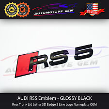Audi RS5 Emblem GLOSS BLACK Rear Trunk Lid Letter Badge S Line Logo Nameplate picture