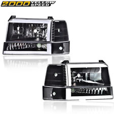 Fit For 1992-1996 Ford F150 F250 F350 Dual LED DRL Lamps Bumper Headlights 6PCS picture