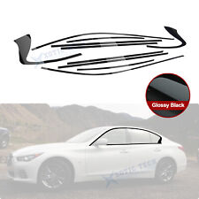 Gloss Black Chrome Delete Blackout Window Cover Decal For Infiniti Q50 2014-2023 picture