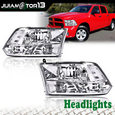 Fit For 09-18 Ram 1500 - 3500 Chrome Housing Clear Corner Headlight Head Lamp picture