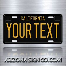 CALIFORNIA 1960s BLACK YOUR TEXT Custom Vanity Aluminum License Plate Tag New picture