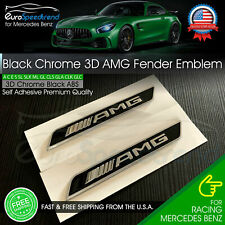 Mercedes Benz AMG Side Emblem Black Chrome Fender Badge 3D GLE C E S CL SL CLS picture