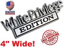 CHROME&BLACK White Privilege Card Edition METAL Badge Emblem Car Sticker Decal picture