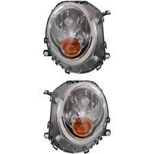 Headlight Set For 2007-2015 Mini Cooper Left and Right Yellow Turn Signal Light picture