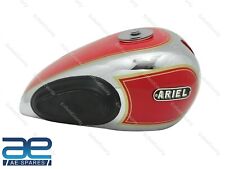For Ariel 350cc Chrome & Red Painted Petrol Fuel Tank + Cap & Tank Knee Pad S2u picture