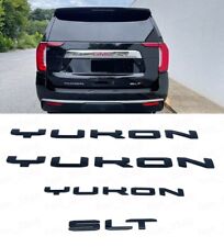 Gloss Black Door Rear SLT Yukon Emblems Letters 2021-2024 GMC Yukon Yukon XL picture