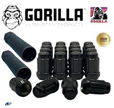 24 Gorilla 6 Spline Tuner Acorn Lock 12x1.5 Black Lug Nuts W/2 Keys fit 4Runner picture