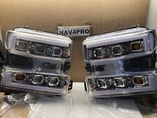 FIT 19-22 Chevrolet Silverado Chrome LED Bar DRL Projector Headlight Pair #H205 picture