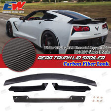 Z06 Stage 3 Rear Trunk Lid Spoiler Smoke Tinted Wickerbill For 14-19 Corvette C7 picture