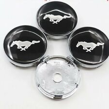 4pcs 60mm for Mustang Black Silver Alloy Wheel Center Caps Hub Caps Rim Caps picture