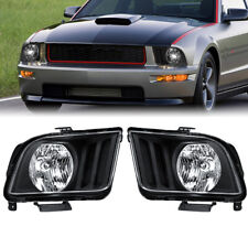 Pair Left & Right Black Headlights Assembly For 2005-2009 Ford Mustang picture
