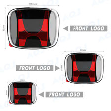 3pcs Black&Red Front+Rearl+Steering Wheel Emble Badge For civic 2016-2021 picture