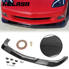 HECASA For 05-13 Corvette C6 Base Front Lip Splitter ZR1 Style Carbon Fiber Look picture