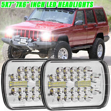 DOT 120W 5x7 7x6 LED Headlight Sealed Hi-Lo Beam Halo DRL For Jeep XJ YJ H6054 picture