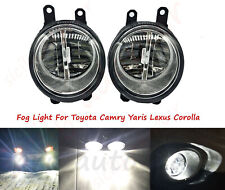 LED Pair RH+LH Fog Light Lamp Fit For Toyota Camry Yaris Lexus Corolla Clear Len picture