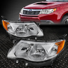 FOR 09-13 SUBARU FORESTER OE STYLE CHROME HOUSING AMBER CORNER HEADLIGHT LAMPS picture