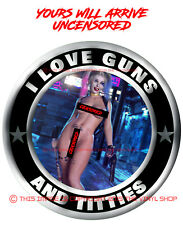 Guns & Titties #19  Harley Quinn Hot Girl, nude HOT GUNS full color 3M decal  2A picture