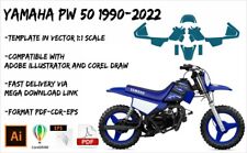 YAMAHA PW 50 1990-2022 template vector 1/1 EPS PDF CDR format picture