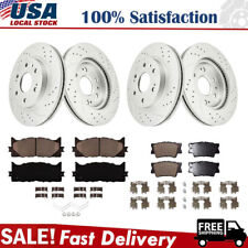 Front Rear Drilled Rotors Brake Pads for 2008-11 Toyota Camry Avalon Lexus ES350 picture