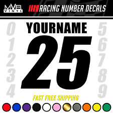 Racing Number Name Vinyl Decal Sticker | Dirt Bike Plate BMX Motocross Car Truck picture