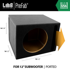 1.27 ft³ Ported MDF Sub Enclosure Box for Single 12-Inch Car Audio Subwooofer picture